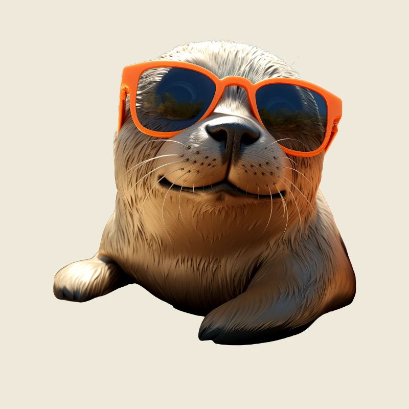 Phoque avec lunettes de soleil Phoque Morse Phoques mignons