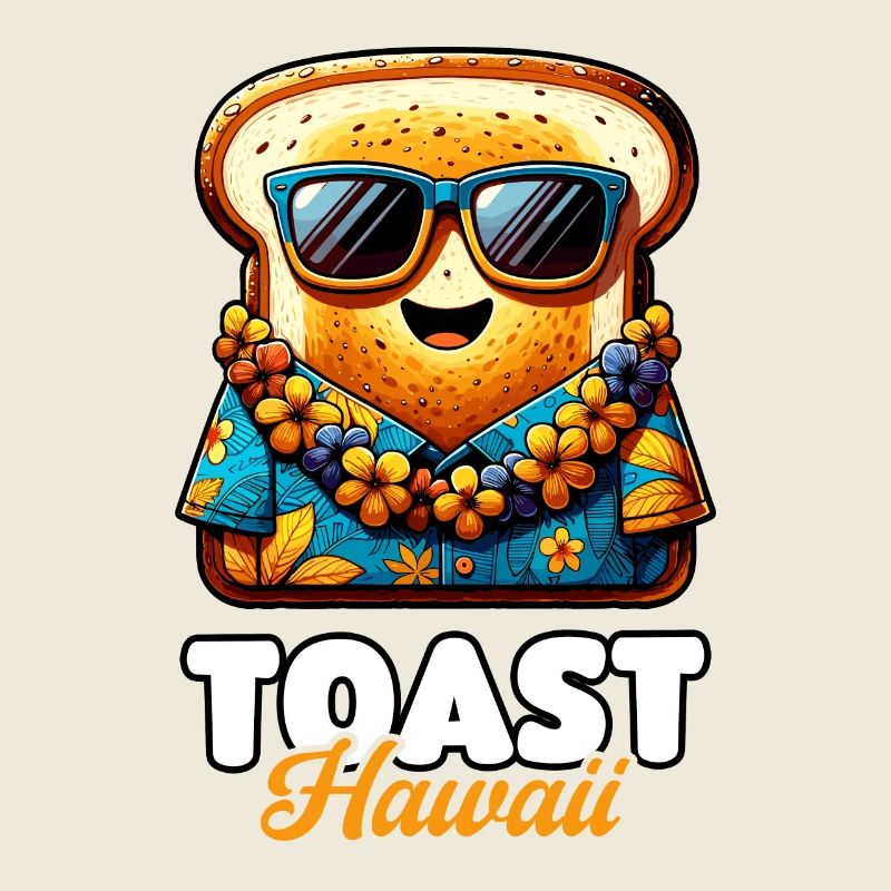 Toast Hawaii mit Sonnenbrille und Hawaiihemd
