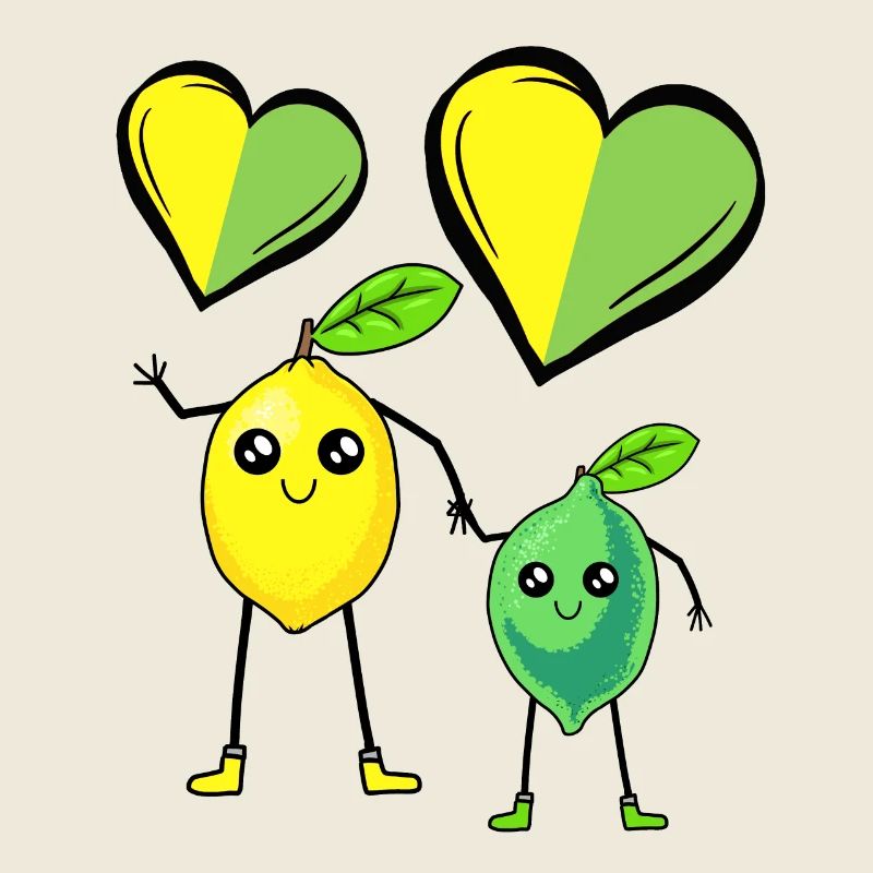 Zitrone Limette Herz Liebe Obst Früchte Vitamine C