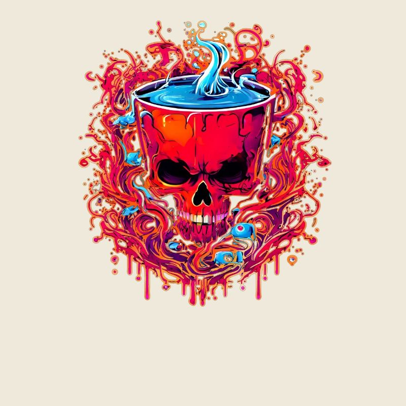 A devilish drink in a skull cup