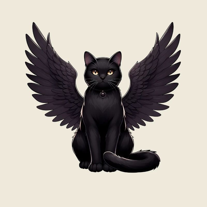 Chat noir Ange gothique Dark Angel