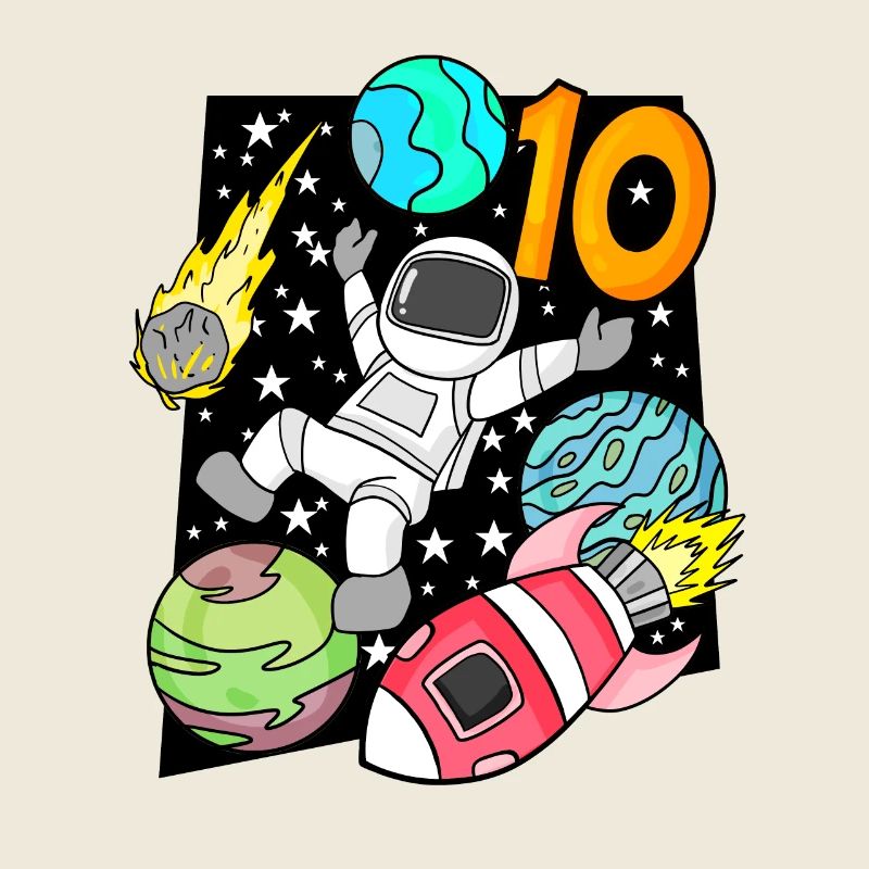 10 Birthday Boy Astronaut Rocket - Dix ans