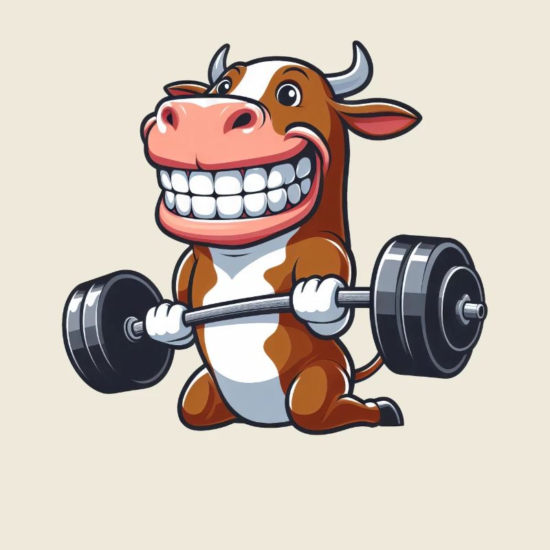 Cow Bull Dumbbell Workout Weightlifter