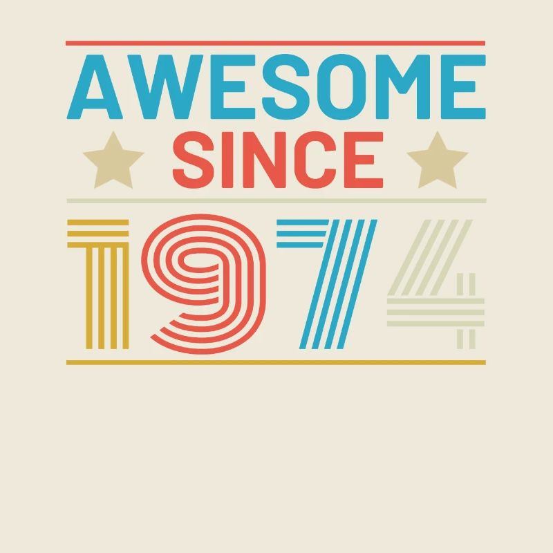 Birthday Awesome Since 1974 Retro