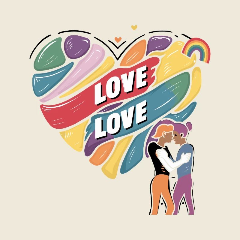L’amour, c’est l’amour – LGBTQIA+ Pride Heart Design