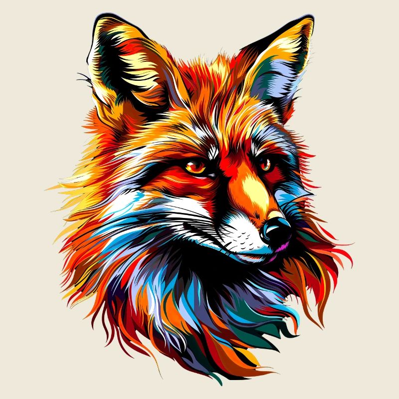 Fox Pop Art Colorful Fox Lover Red Fox Foxes