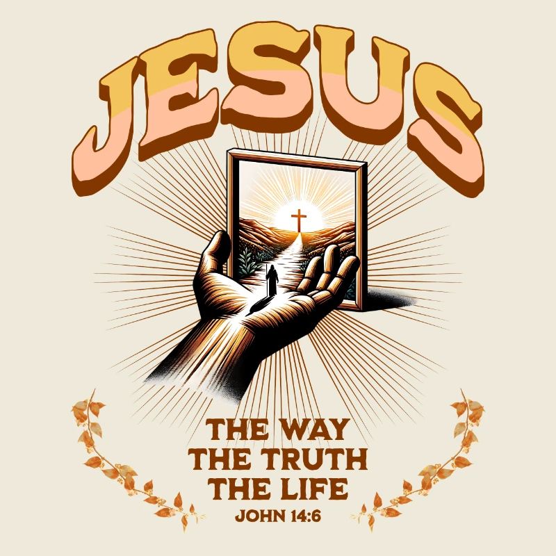 Jesus light symbol on hand-held mirror