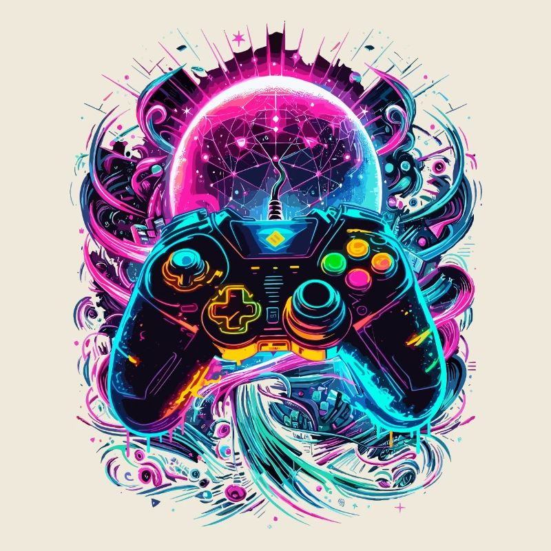 Synthwave Cyberpunk Gaming Controller
