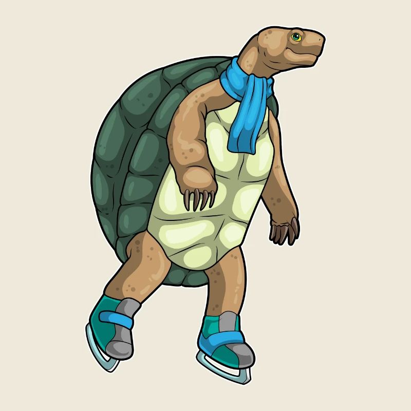 Schildkröte Eislaufen Schlittschuhe