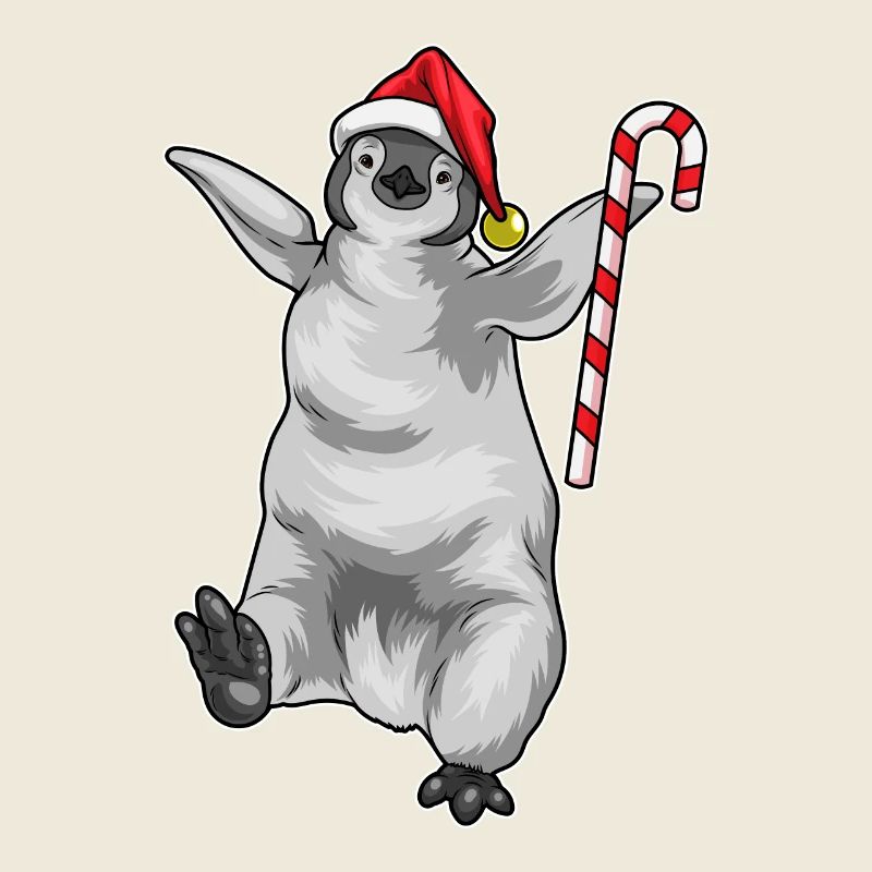 Penguin Christmas Candy Cane