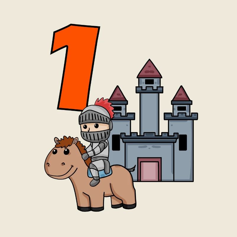 1 year old - school enrollment - knight motif