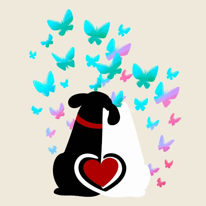 Hund Katze Herz Herzen Liebe Valentin