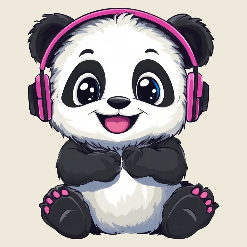 Musique mignonne du casque Panda