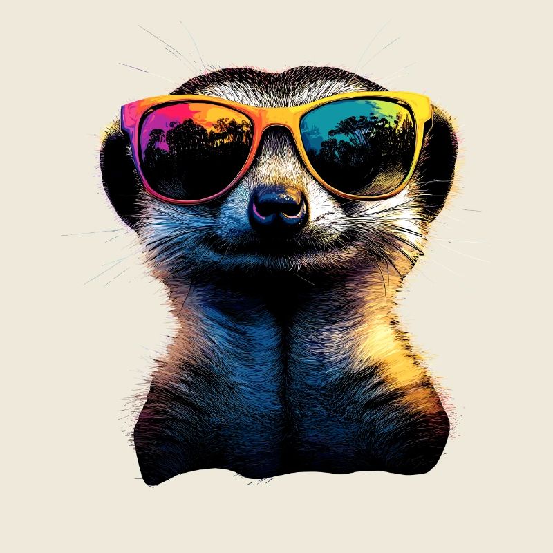 Erdmännchen Sonnenbrille Bunt Süßes Erdmännchen