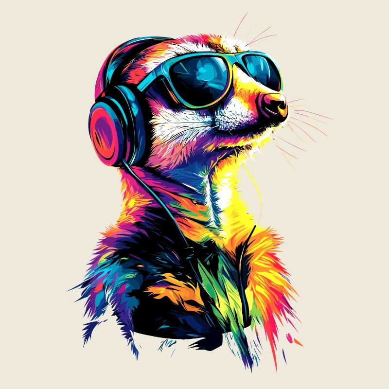 Erdmännchen Sonnenbrille Bunt Süßes Erdmännchen