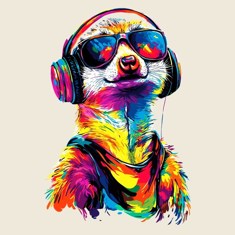 Erdmännchen Sonnenbrille Bunt Süßes Erdmännchen