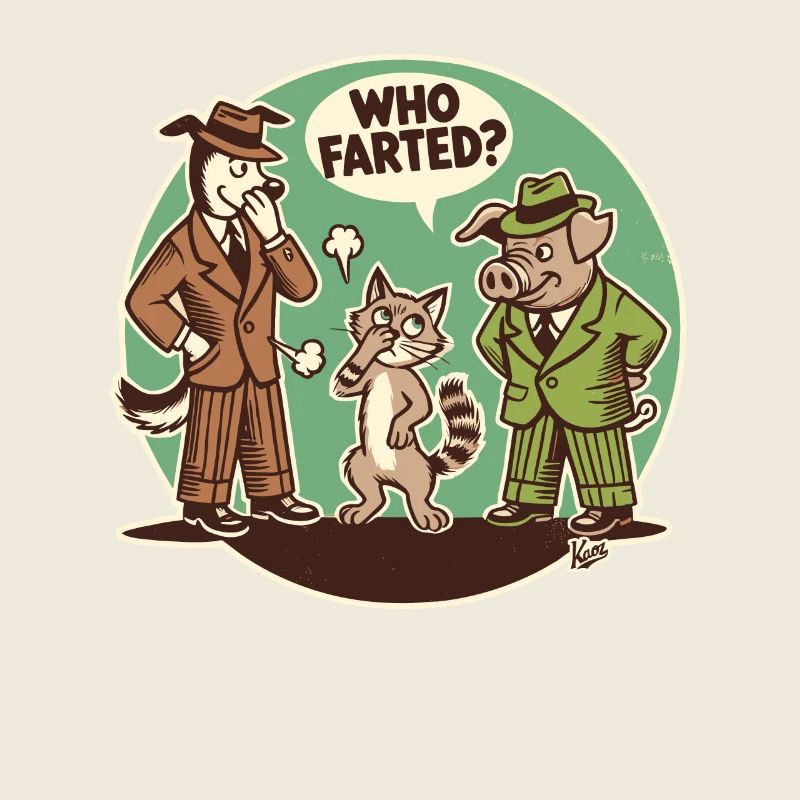 Wer hat gefurzt? Katze, Hund oder Schwein