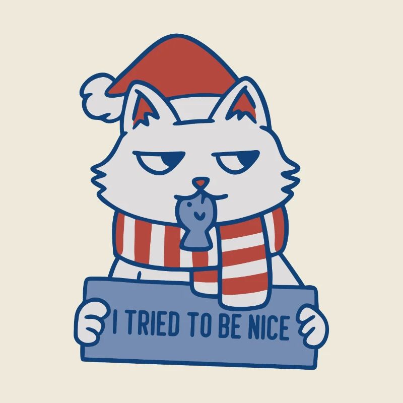 I Tried to be Nice Xmas Cat