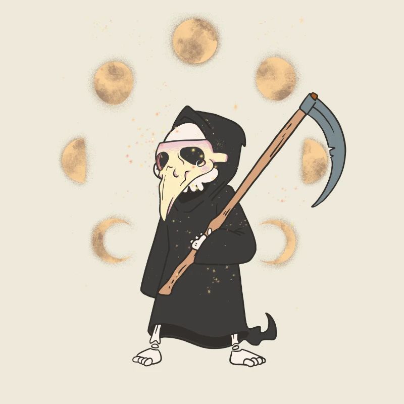 Halloween Grim Reaper Death Moon Phase