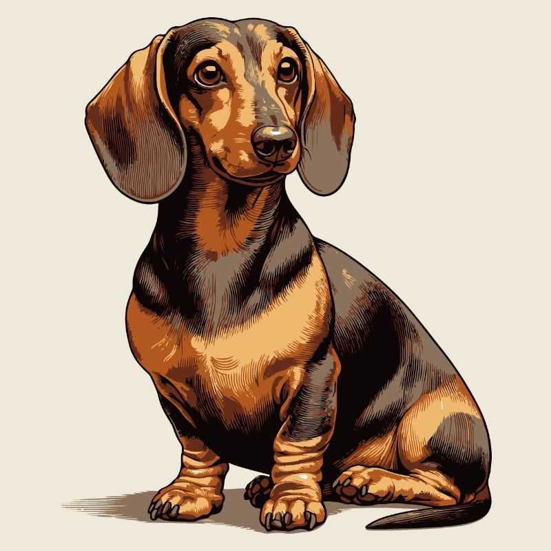 Sitzender Dackel