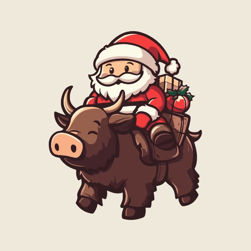 Schwein Weihnachtsmann Cartoon Wildschwein