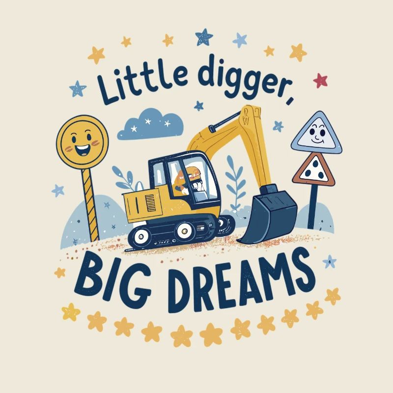 Little Digger Big Dreams – Süßes Bagger Design