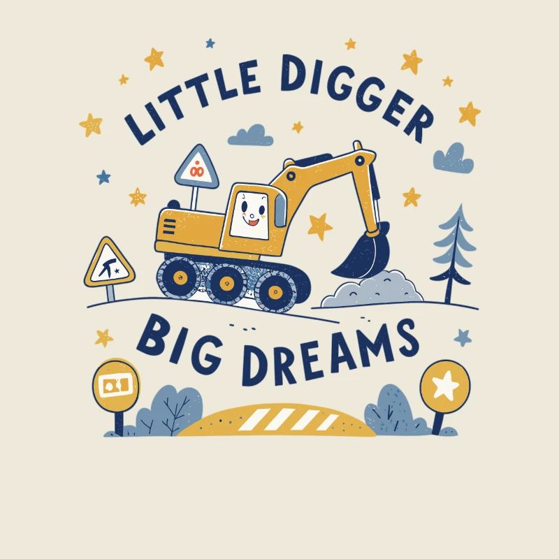 Little Digger Big Dreams - Conception mignonne de l’excavatrice