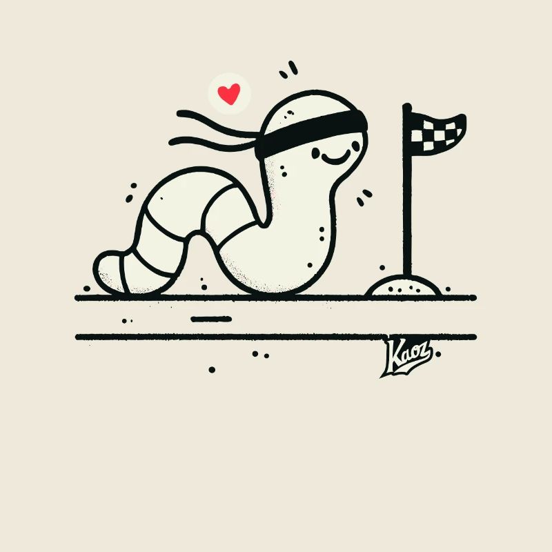 Langsame Wurmrennen Ziellinie