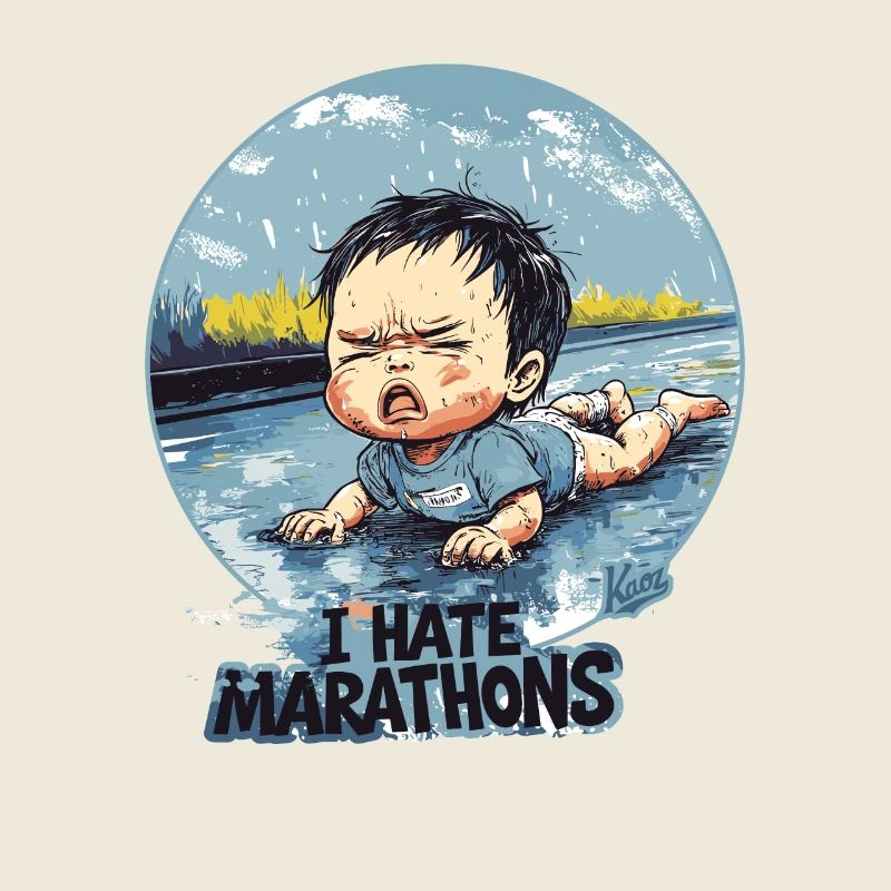 Crying baby "I hate marathons"