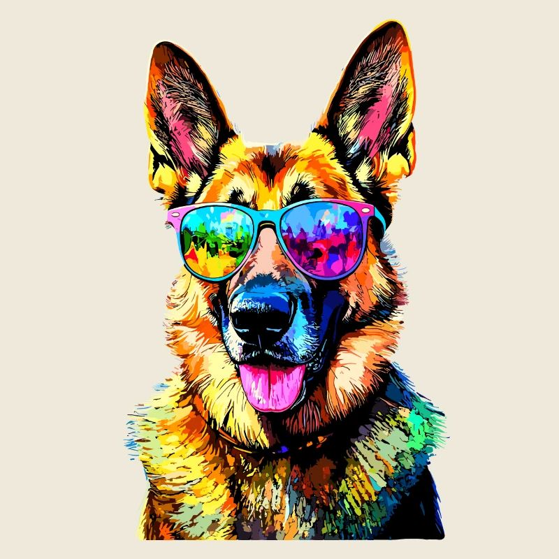 Schäferhund Bunte Farben Pop Art Hund Schäferhunde