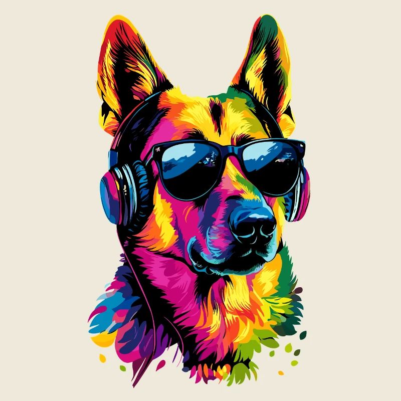 Schäferhund Bunte Farben Pop Art Hund Schäferhunde