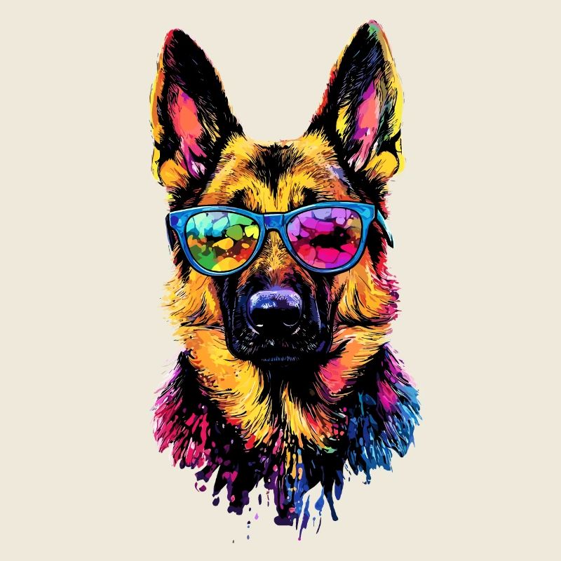 Schäferhund Bunte Farben Pop Art Hund Schäferhunde