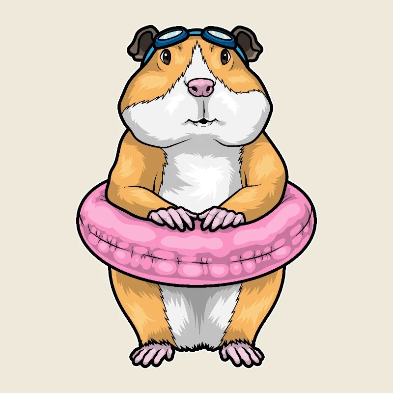 Natation de hamsters dans l’anneau d’été