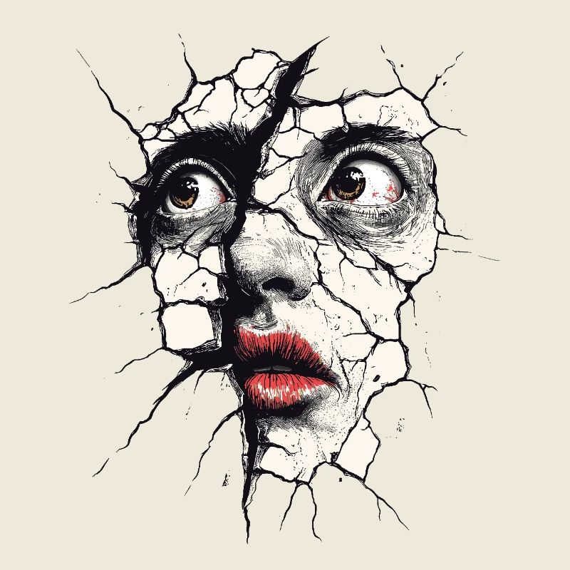 Broken Face Artistic Portrait