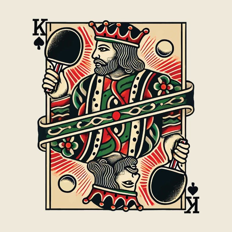 Retro Table Tennis King Playing Card Classic