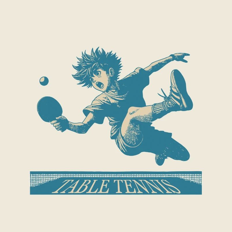 Anime Retro Table Tennis Artwork