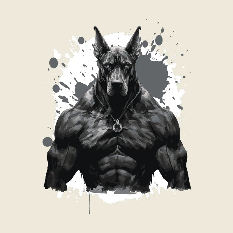 Doberman Dog Muscles Workout Beast