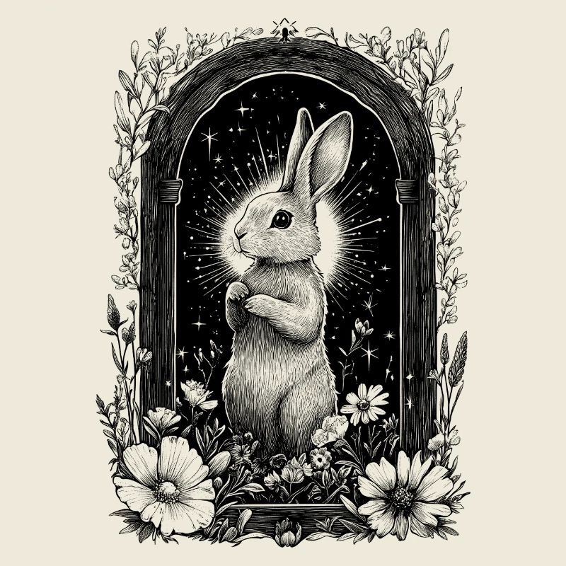 Bohemian Boho Hase Hasenmotiv Frühling Cottagecore