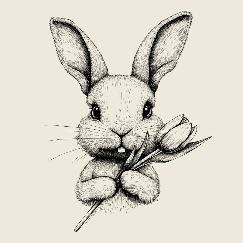 Hase Blume Blumenhase Cottagecore Ostern Frühling
