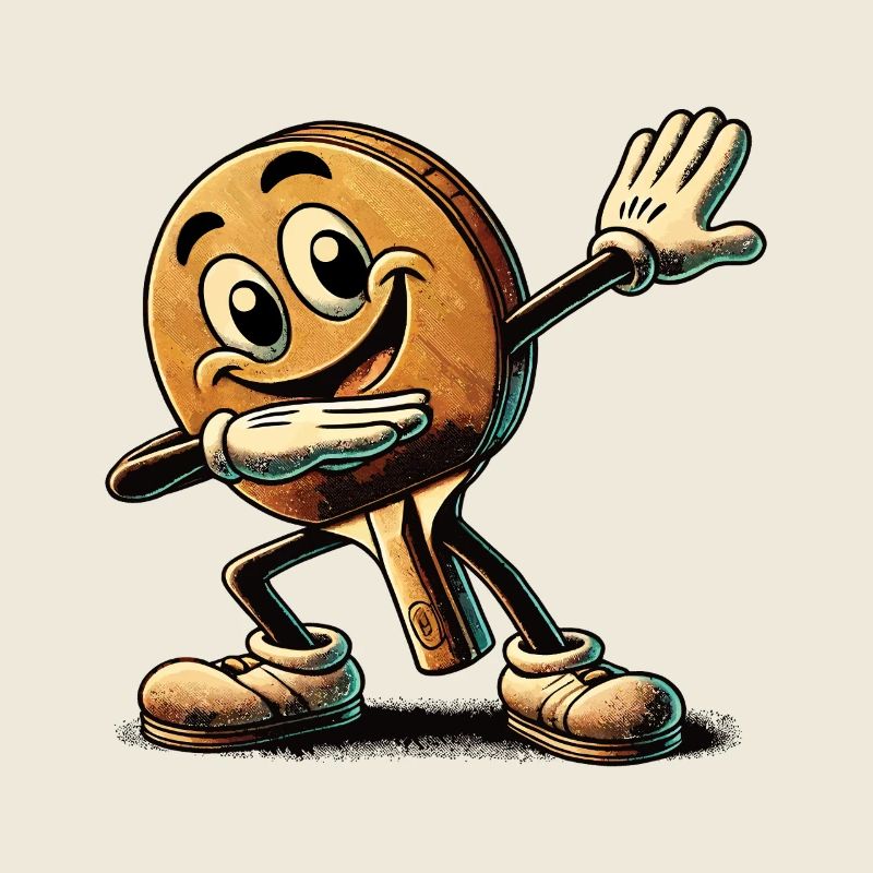 Dabbing Raquette de tennis de table Dessin animé drôle