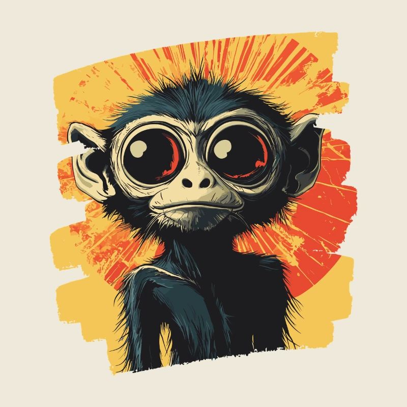 Singe araignée rétro