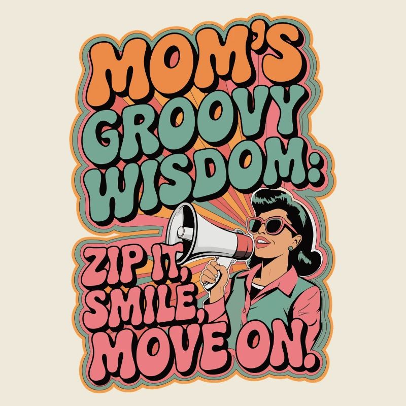 Mom's Groovy Wisdom Funny Retro Gift