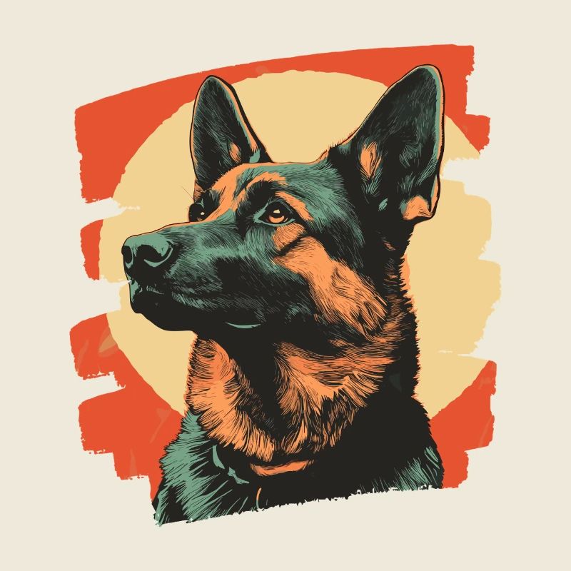 German Shepherd Retro