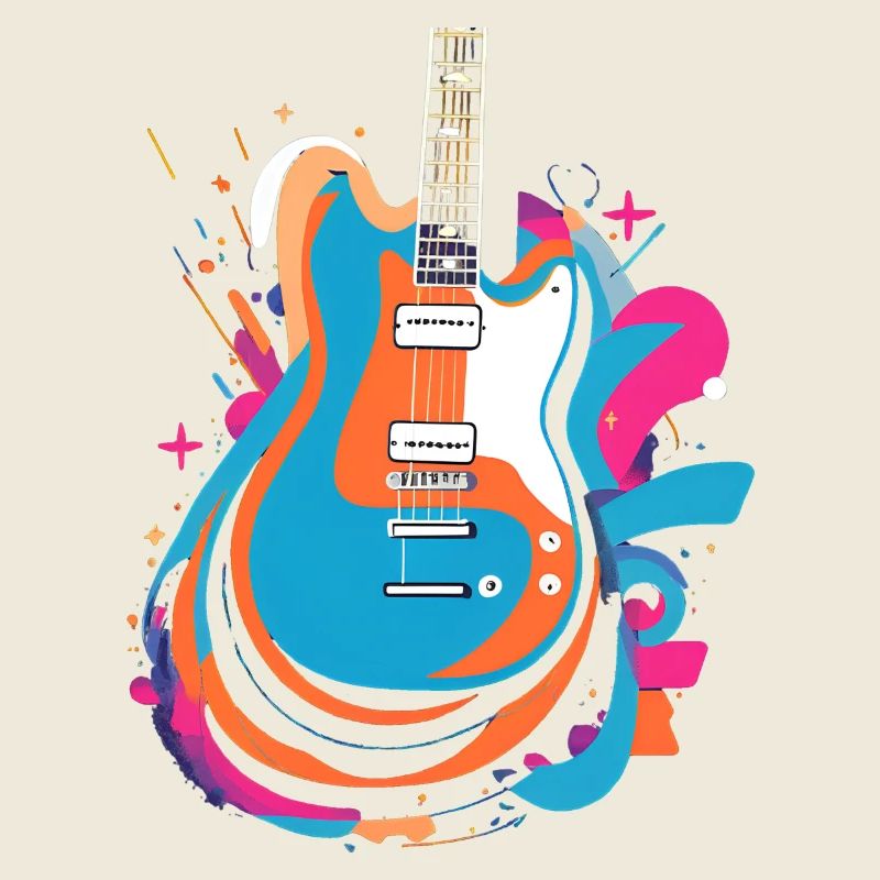 Guitare électrique colorée