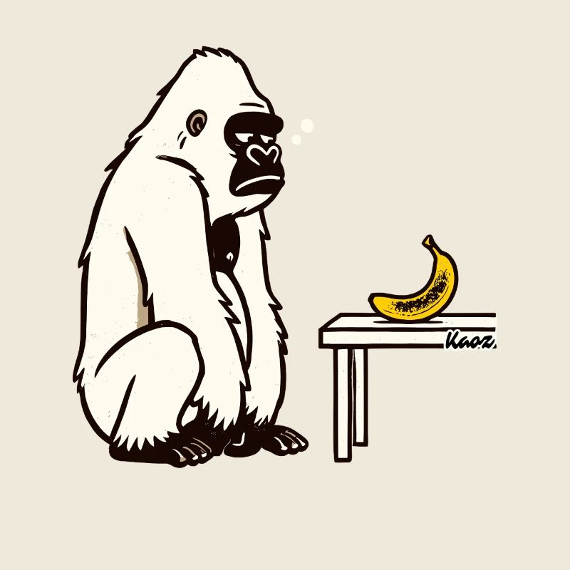 Bananen oder nicht? Gorilla mit Banane