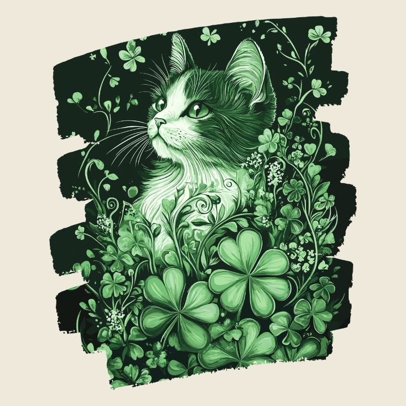 Chat trèfle de la Saint-Patrick