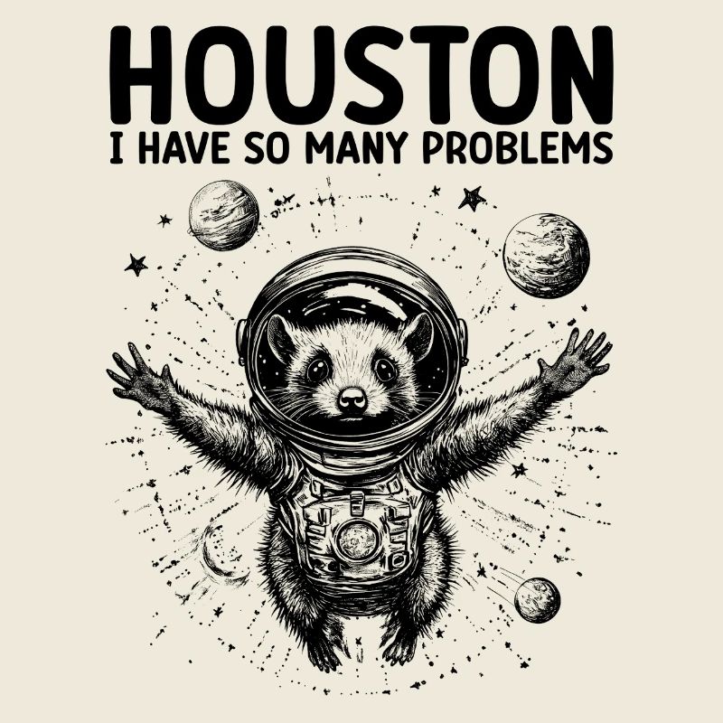 Houston I Have So Many Problems Opossum Astronaut