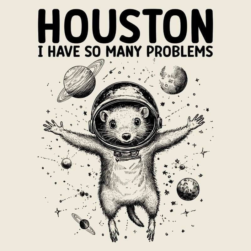 Houston I Have So Many Problems Opossum Weltall