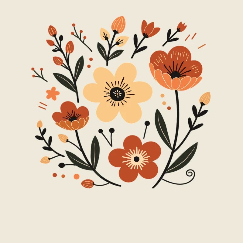 Vintage Fleurs Fleur Elégant Boho Plante Nature