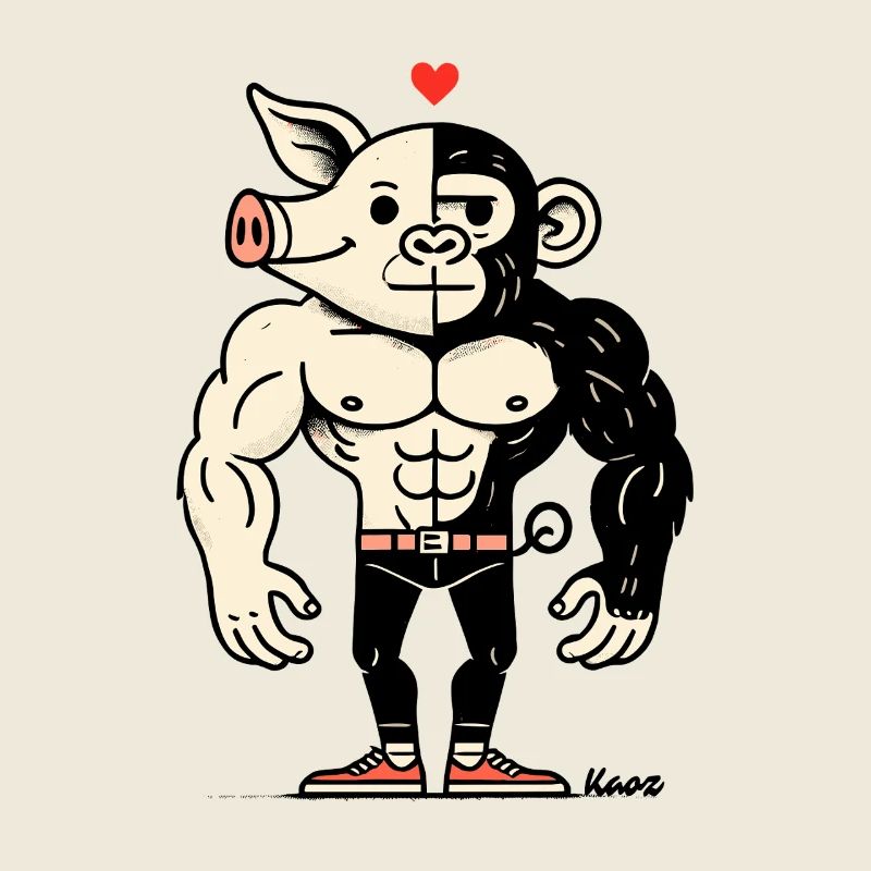 Muscle gorilla pig man